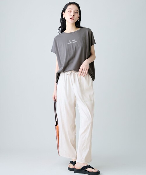 ANY(エニィ)の「ANYファンクションワイドフレンチスリーブTシャツ(Tシャツ/カットソー・レディース・グレー系/ホワイト系/ホワイト系2/ベージュ系2・F)」の19枚目の写真