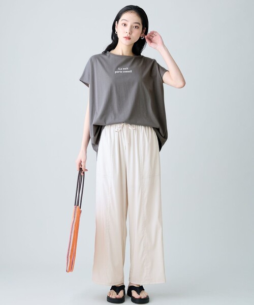 ANY(エニィ)の「ANYファンクションワイドフレンチスリーブTシャツ(Tシャツ/カットソー・レディース・グレー系/ホワイト系/ホワイト系2/ベージュ系2・F)」の20枚目の写真