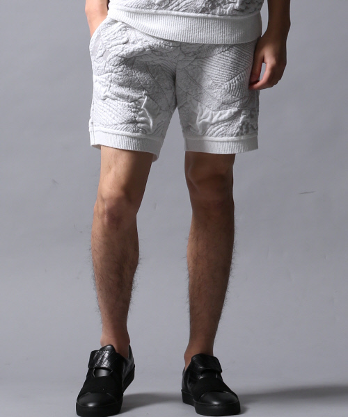 5351 POUR LES HOMMES（ゴーサンゴーイチプールオム）の「ボタニカルジャングルジャガードパンツ（その他パンツ・メンズ・ホワイト/ホワイト×ブラック/ブラック・3/1/2）」の2枚目の写真