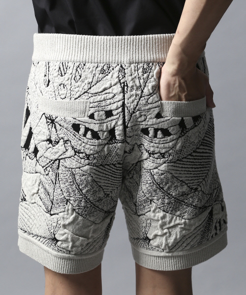 5351 POUR LES HOMMES（ゴーサンゴーイチプールオム）の「ボタニカルジャングルジャガードパンツ（その他パンツ・メンズ・ホワイト/ホワイト×ブラック/ブラック・3/1/2）」の6枚目の写真