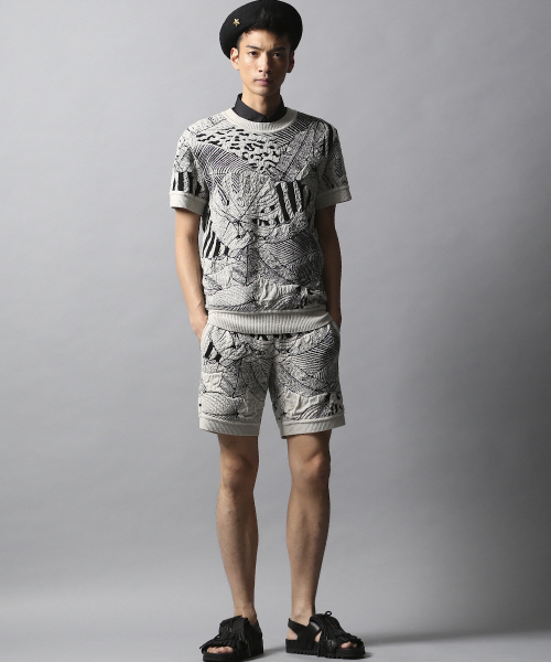 5351 POUR LES HOMMES（ゴーサンゴーイチプールオム）の「ボタニカルジャングルジャガードパンツ（その他パンツ・メンズ・ホワイト/ホワイト×ブラック/ブラック・3/1/2）」の8枚目の写真