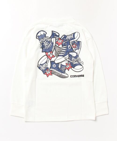 CONVERSE(コンバース)の「CONVERSE/コンバース ボーイズ 前後ラバープリント長袖Tシャツ(Tシャツ/カットソー・キッズ・杢グレー/オフホワイト・130cm/140cm/160cm/150cm)」の4枚目の写真