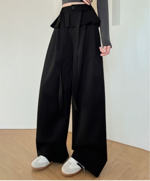 &soiree(アンドソワレ)の「ウエストプリーツベルト付きワイドパンツ(その他パンツ・レディース・ベージュ/ホワイト/ブラック・SMALL/MEDIUM/LARGE/X-LARGE)」の5枚目の写真