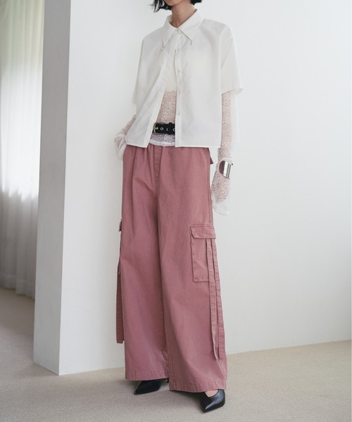 SOEMIN(ソミン)の「Military cargo pants/ミリタリーカーゴワイドパンツ(カーゴパンツ・レディース・カーキ/ピンク・FREE)」の12枚目の写真