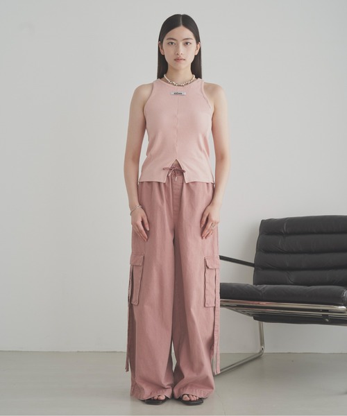 SOEMIN(ソミン)の「Military cargo pants/ミリタリーカーゴワイドパンツ(カーゴパンツ・レディース・カーキ/ピンク・FREE)」の14枚目の写真