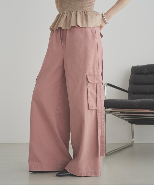 SOEMIN(ソミン)の「Military cargo pants/ミリタリーカーゴワイドパンツ(カーゴパンツ・レディース・カーキ/ピンク・FREE)」の16枚目の写真