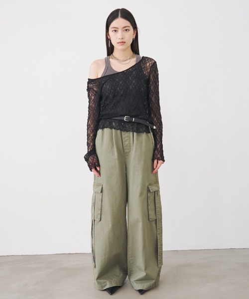 SOEMIN(ソミン)の「Military cargo pants/ミリタリーカーゴワイドパンツ(カーゴパンツ・レディース・カーキ/ピンク・FREE)」の21枚目の写真