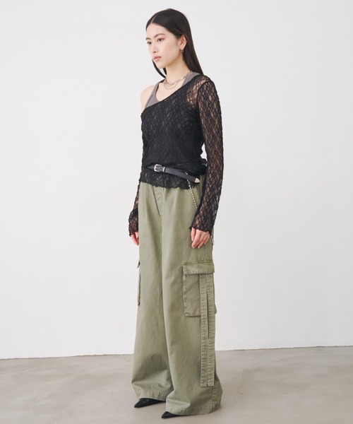 SOEMIN(ソミン)の「Military cargo pants/ミリタリーカーゴワイドパンツ(カーゴパンツ・レディース・カーキ/ピンク・FREE)」の22枚目の写真
