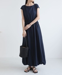 夏新作 無地 ノースリーブ バルーンワンピース 上品 大人可愛い