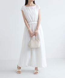 夏新作 無地 ノースリーブ バルーンワンピース 上品 大人可愛い