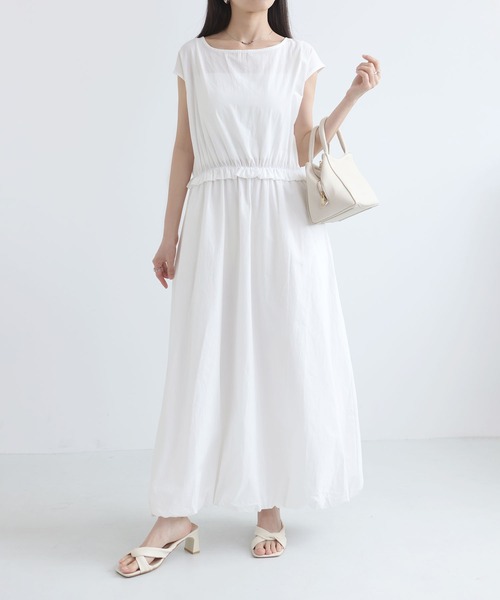MAISON DE THERESE（メゾン ド テレーズ）の「夏新作 無地 ノースリーブ バルーンワンピース 上品 大人可愛い（ワンピース・レディース・Navy/White/Black・M）」の19枚目の写真