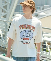 <Exclusive>PEANUTS College Logo S/S Tee / ピーナッツ 別注 カレッジロゴ ルーズ半袖Tシャツ