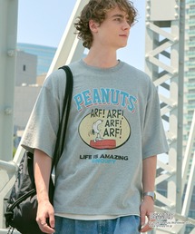<Exclusive>PEANUTS College Logo S/S Tee / ピーナッツ 別注 カレッジロゴ ルーズ半袖Tシャツ