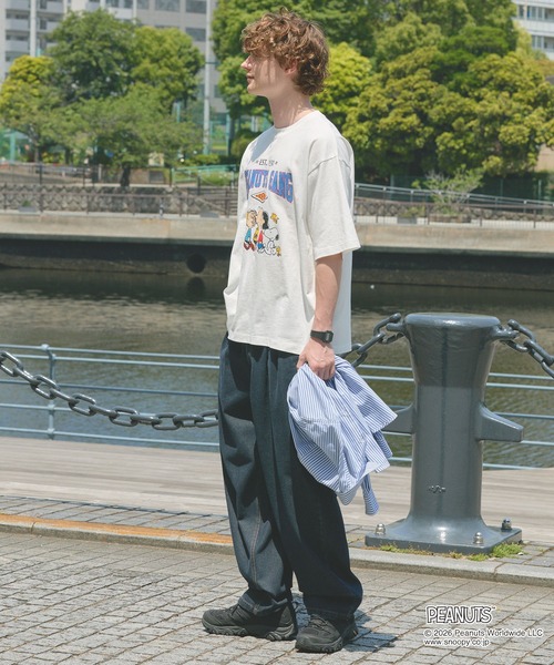 PEANUTS(ピーナッツ)の「<Exclusive>PEANUTS College Logo S/S Tee / ピーナッツ 別注 カレッジロゴ ルーズ半袖Tシャツ(Tシャツ/カットソー・メンズ・チャコール/ホワイト系/ダークネイビー/ホワイト系2/杢グレー/ブラウン/オフホワイト・L/S/M)」の20枚目の写真