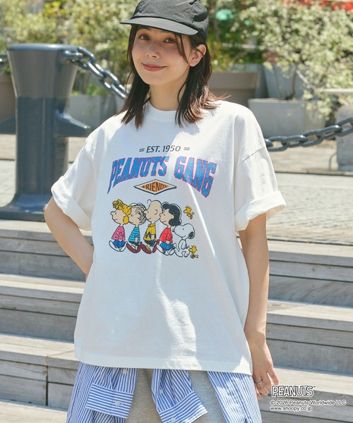 Exclusive＞PEANUTS College Logo S/S Tee / ピーナッツ 別注 カレッジ