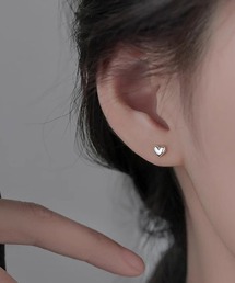 EKG194/ハートワンポイントピアス/両耳用/(NEZ)
