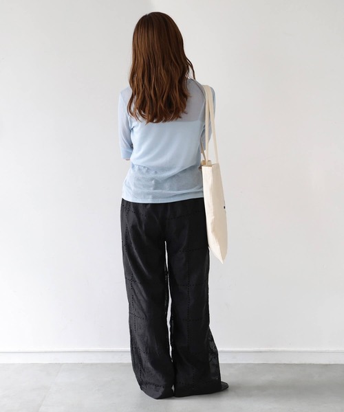 tiptop（ティップトップ）の「パッチワーク風刺繍イージーパンツ（その他パンツ・レディース・オフホワイト/ブラック・FREE）」の10枚目の写真