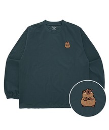 カピバラ刺繍ウーブンスウェット