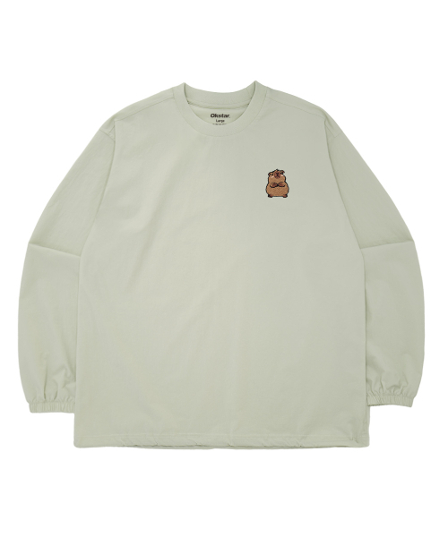 OKSTAR(オクスター)の「カピバラ刺繍ウーブンスウェット(スウェット・レディース・ベージュ/ブルー/ブラック・X-LARGE/2XL/LARGE/MEDIUM)」の4枚目の写真