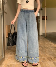シップスジェットブルー　ホワイト系ボタニカル柄ショートパンツ 予約商品】パンツ（ブルー・ネイビー/青色系・花柄・ボタニカル柄