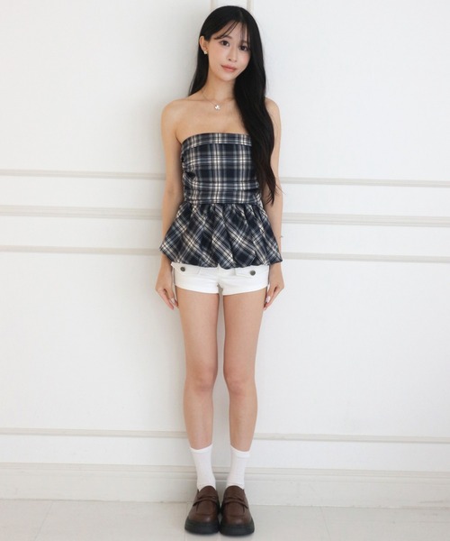 ALLuRing ChaRm(アリュリングチャーム)の「Balloon Peplum Tube Top / バルーンペプラムチューブトップ(チューブトップ・レディース・ネイビー・FREE)」の8枚目の写真
