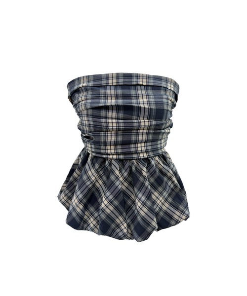 ALLuRing ChaRm(アリュリングチャーム)の「Balloon Peplum Tube Top / バルーンペプラムチューブトップ(チューブトップ・レディース・ネイビー・FREE)」の14枚目の写真
