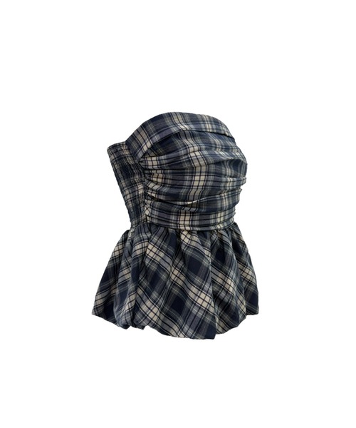 ALLuRing ChaRm(アリュリングチャーム)の「Balloon Peplum Tube Top / バルーンペプラムチューブトップ(チューブトップ・レディース・ネイビー・FREE)」の13枚目の写真