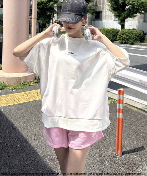BACK TO THE FIELD（バック トゥー ザ フィールド）の「【MLB】ハーフサイズPO×ショートパンツ（セットアップ・レディース・ピンク系/ブラウン系/グレー系・FREE）」の3枚目の写真