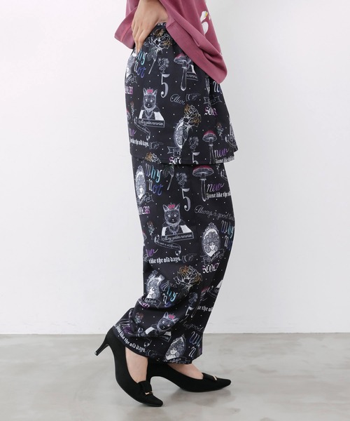 ScoLar（スカラー）の「162685：アンティーク柄 3way巻きスカート付きパンツ（その他パンツ・レディース・アイボリー/ブラック・M）」の5枚目の写真