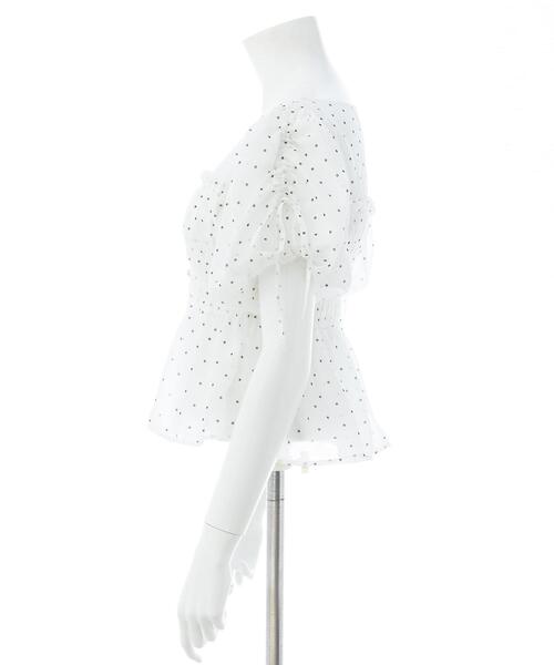 SOELA(ソエラ)の「【INGNI SOELA】ドットギャザーブラウス/WEB限定(シャツ/ブラウス・レディース・ブラック×ホワイト/ホワイト×ブラック・FREE)」の5枚目の写真