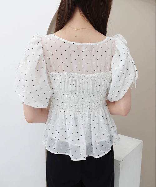 SOELA(ソエラ)の「【INGNI SOELA】ドットギャザーブラウス/WEB限定(シャツ/ブラウス・レディース・ブラック×ホワイト/ホワイト×ブラック・FREE)」の11枚目の写真