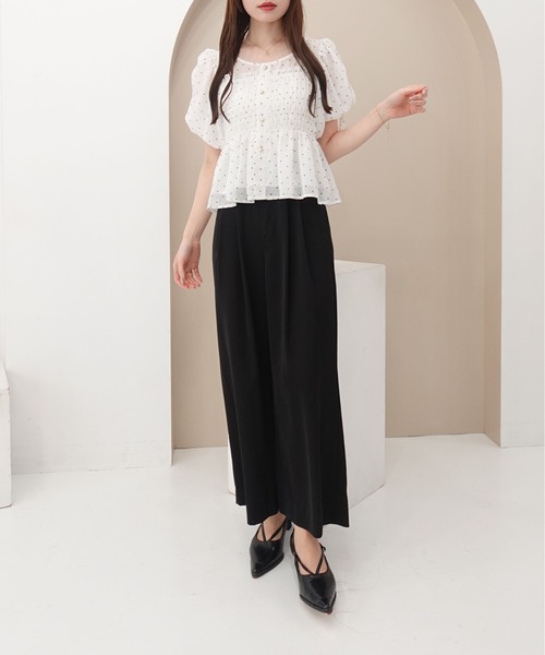 SOELA(ソエラ)の「【INGNI SOELA】ドットギャザーブラウス/WEB限定(シャツ/ブラウス・レディース・ブラック×ホワイト/ホワイト×ブラック・FREE)」の13枚目の写真