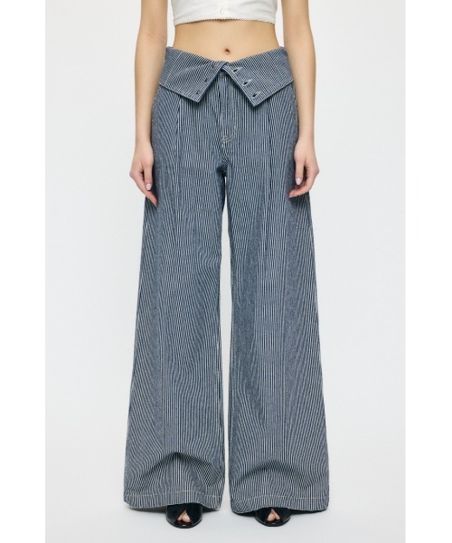 MOUSSY(マウジー)の「【再入荷】CORSET DESIGN BAGGY(デニムパンツ・レディース・ブルー/ブルー系その他/ワンウォッシュ・1/0/2)」の2枚目の写真