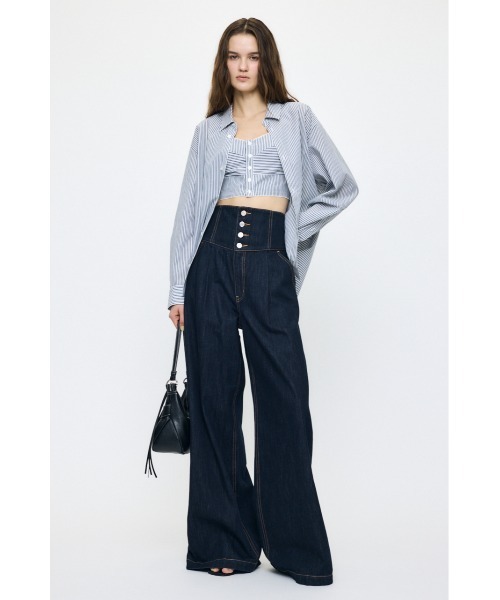 MOUSSY(マウジー)の「【再入荷】CORSET DESIGN BAGGY(デニムパンツ・レディース・ブルー/ブルー系その他/ワンウォッシュ・1/0/2)」の22枚目の写真