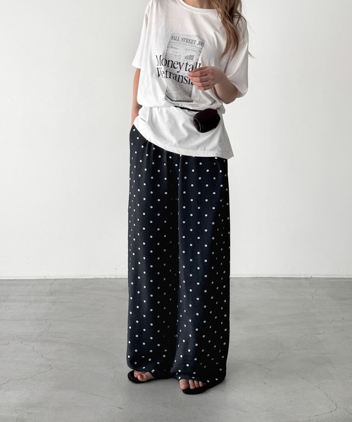 CANAL JEAN(キャナルジーン)の「El mar ドット柄イージーパンツ(その他パンツ・レディース・ブラック/ホワイト・ONE SIZE)」の2枚目の写真