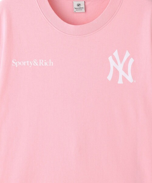 allureville(アルアバイル)の「【SPORTY&RICH(スポーティーアンドリッチ)】YANKEES ARCH TSHIRTS(Tシャツ/カットソー・レディース・ライトピンク/ホワイト・1)」の7枚目の写真