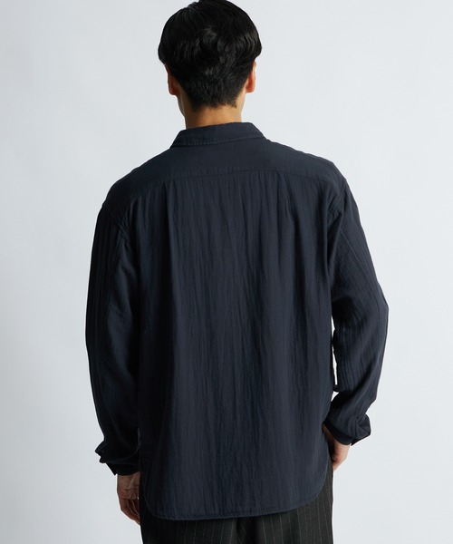 LANVIN en Bleu(ランバンオンブルー)の「製品染め ダブルガーゼ カジュアルシャツ(シャツ/ブラウス・メンズ・ネイビー/チャコールグレー・46/48/50/52)」の8枚目の写真