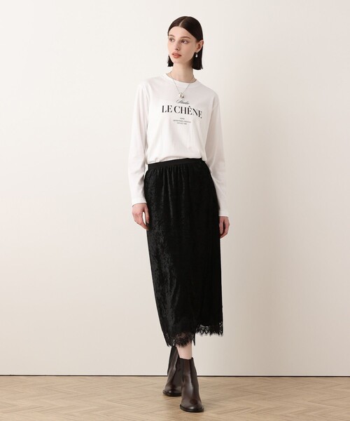 allureville(アルアバイル)の「ベロアレースコンビスカート(スカート・レディース・ミント・2/1)」の4枚目の写真