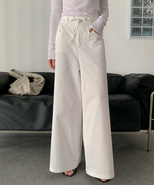 VASCARA(バスカラ)の「String Wide Cotton Pants (3colors)(その他パンツ・レディース・ブラック/ホワイト/ベージュ・SMALL/MEDIUM/LARGE)」の5枚目の写真