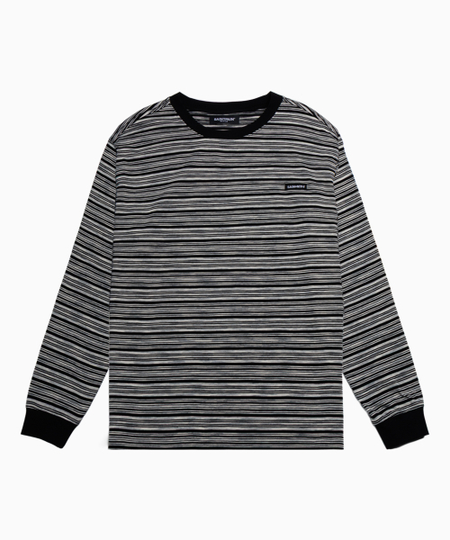 SAINTPAIN(セイントペイン)の「SPクロスロゴマルチストライプロングスリーブブラック(Tシャツ/カットソー・レディース・その他・MEDIUM/LARGE)」の1枚目の写真