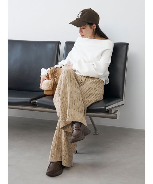 SNIDEL(スナイデル)の「【セットアップ対応】ニットロングパンツ(その他パンツ・レディース・ライトブルー/モカ/ホワイト/その他・F)」の6枚目の写真