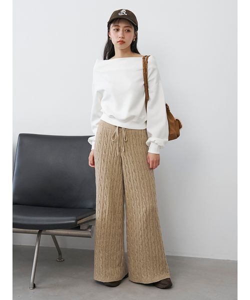 SNIDEL(スナイデル)の「【セットアップ対応】ニットロングパンツ(その他パンツ・レディース・ライトブルー/モカ/ホワイト/その他・F)」の2枚目の写真