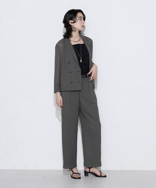 COMME CA(コムサ)の「〔 TALLサイズ 〕 【セットアップ対応】シアーチェックタックパンツ(その他パンツ・レディース・ブラウン/グレー・13号/15号/17号)」の14枚目の写真