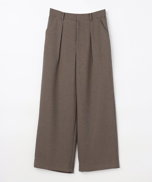 COMME CA(コムサ)の「〔 TALLサイズ 〕 【セットアップ対応】シアーチェックタックパンツ(その他パンツ・レディース・ブラウン/グレー・13号/15号/17号)」の3枚目の写真