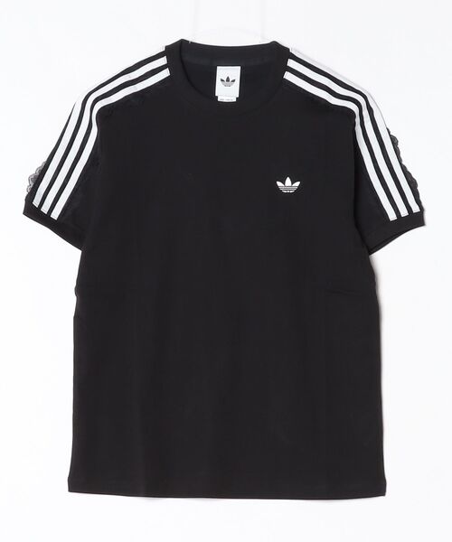 adidas（アディダス）の「レース スリーストライプス Tシャツ / アディダスオリジナルス adidas Originals（Tシャツ/カットソー・レディース・ブラック・X-SMALL/SMALL/MEDIUM/X-LARGE/LARGE/XX-LARGE）」の6枚目の写真