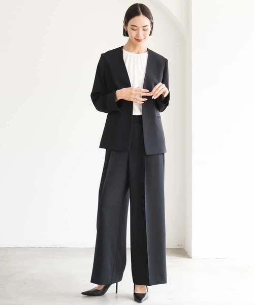 MICHEL KLEIN(ミッシェル・クラン)の「ギャザーネックジョーゼットカットソー(Tシャツ/カットソー・レディース・ホワイト/ブラック/ライラック・38)」の7枚目の写真