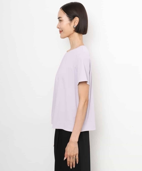 MICHEL KLEIN(ミッシェル・クラン)の「ギャザーネックジョーゼットカットソー(Tシャツ/カットソー・レディース・ホワイト/ブラック/ライラック・38)」の14枚目の写真