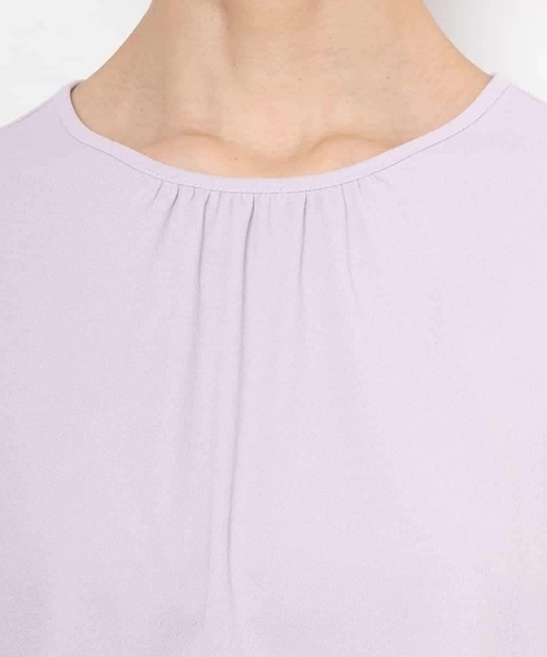 MICHEL KLEIN(ミッシェル・クラン)の「ギャザーネックジョーゼットカットソー(Tシャツ/カットソー・レディース・ホワイト/ブラック/ライラック・38)」の17枚目の写真