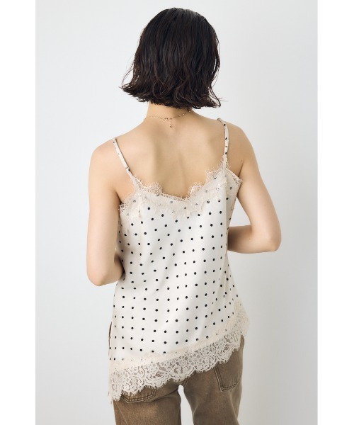 AZUL by moussy(アズールバイマウジー)の「【着丈バリエ】【大人気!待望のリピート】レースサテンアシメキャミソール 春服 夏服 秋服 冬服 レイヤード ドット柄有り(キャミソール・レディース・ブラック系その他/アイボリー/ブラック/ホワイト系その他・MEDIUM/SMALL)」の19枚目の写真