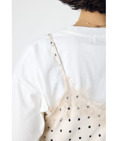 AZUL by moussy(アズールバイマウジー)の「【着丈バリエ】【大人気!待望のリピート】レースサテンアシメキャミソール 春服 夏服 秋服 冬服 レイヤード ドット柄有り(キャミソール・レディース・ブラック系その他/アイボリー/ブラック/ホワイト系その他・MEDIUM/SMALL)」の22枚目の写真